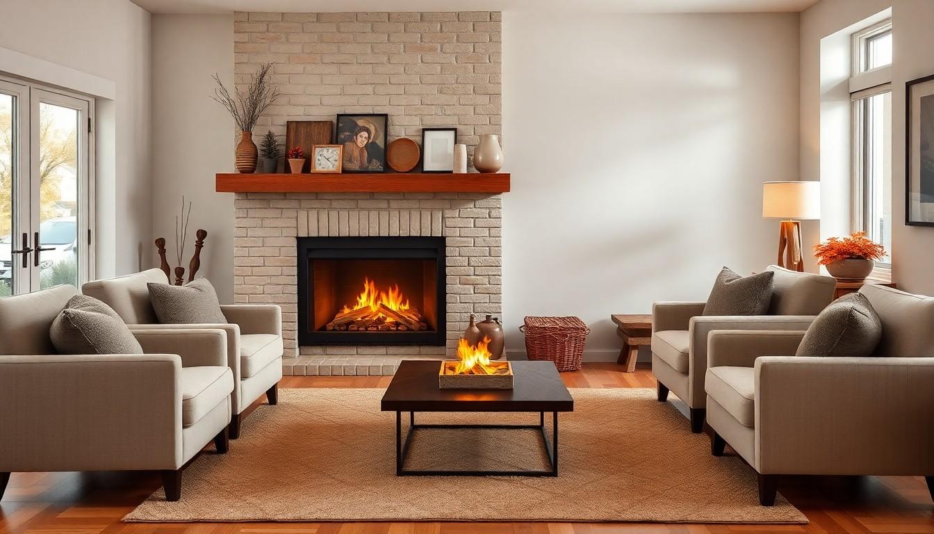 living rooms with fireplaces